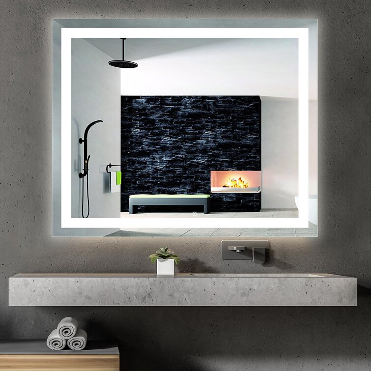 Shaving mirror store with led light